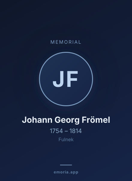Memorial portrait of Johann Georg Frömel