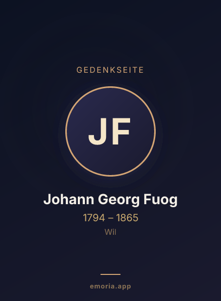 Gedenkportrait von Johann Georg Fuog