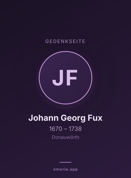 Gedenkportrait von Johann Georg Fux