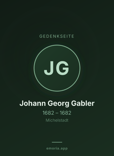 Gedenkportrait von Johann Georg Gabler