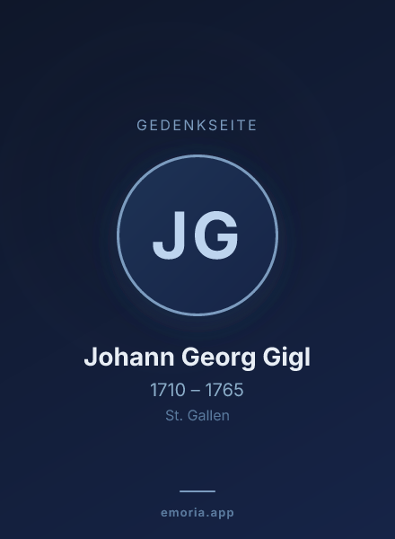 Gedenkportrait von Johann Georg Gigl