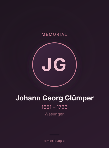 Memorial portrait of Johann Georg Glümper