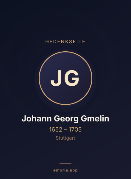 Gedenkportrait von Johann Georg Gmelin