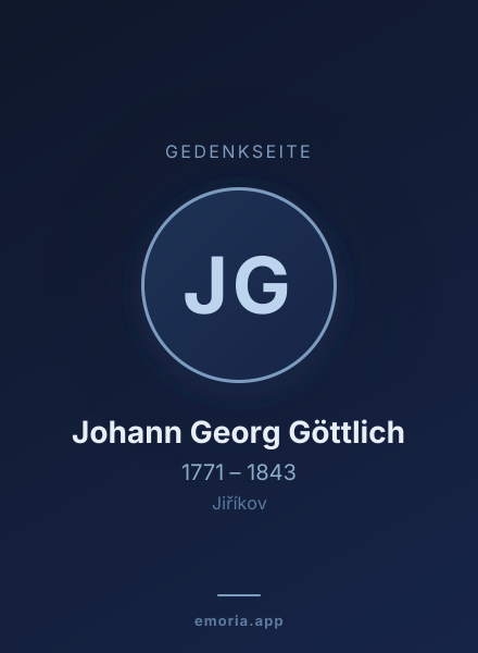 Gedenkportrait von Johann Georg Göttlich