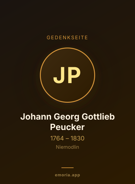 Gedenkportrait von Johann Georg Gottlieb Peucker