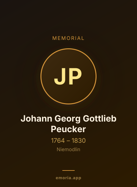 Memorial portrait of Johann Georg Gottlieb Peucker