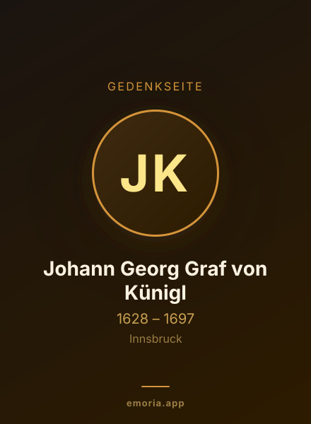 Gedenkportrait von Johann Georg Graf von Künigl