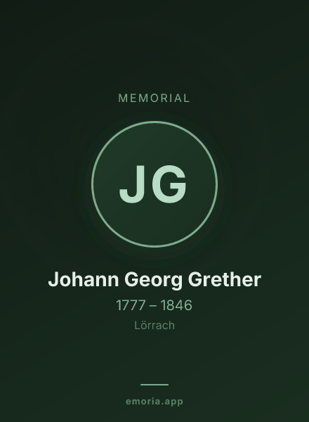 Memorial portrait of Johann Georg Grether