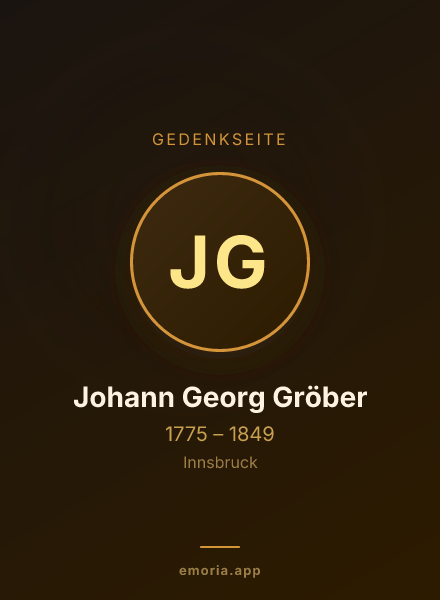 Gedenkportrait von Johann Georg Gröber
