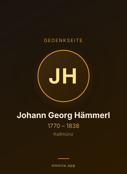 Gedenkportrait von Johann Georg Hämmerl
