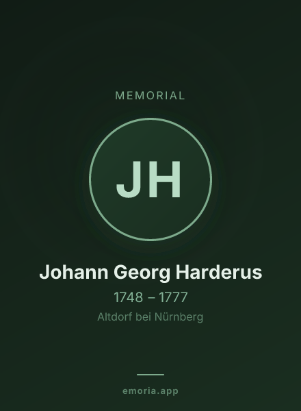Memorial portrait of Johann Georg Harderus