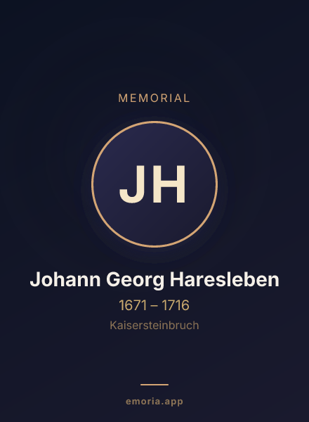 Memorial portrait of Johann Georg Haresleben