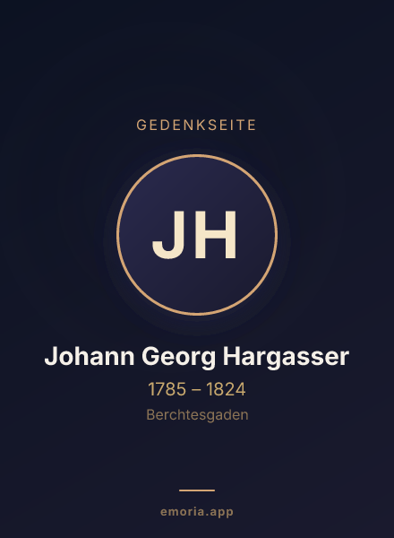 Gedenkportrait von Johann Georg Hargasser