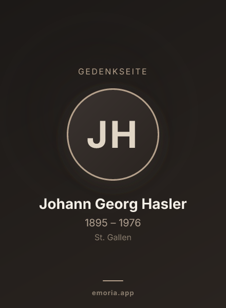 Gedenkportrait von Johann Georg Hasler