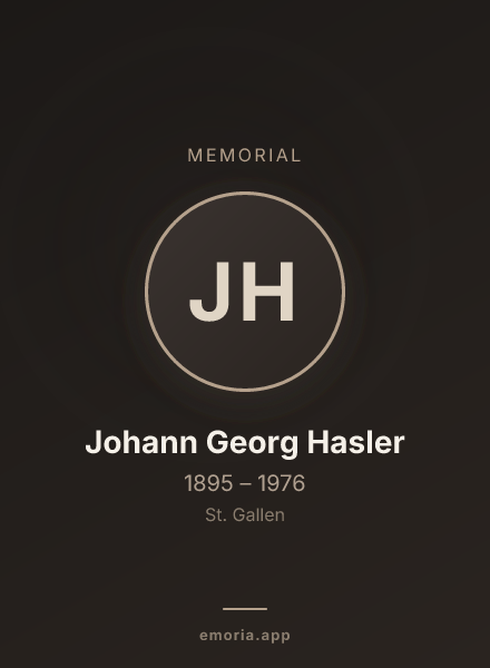 Memorial portrait of Johann Georg Hasler