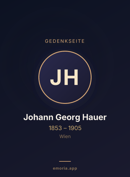 Gedenkportrait von Johann Georg Hauer