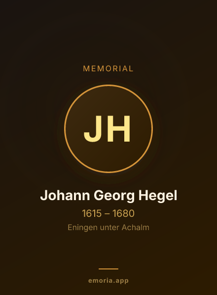 Memorial portrait of Johann Georg Hegel