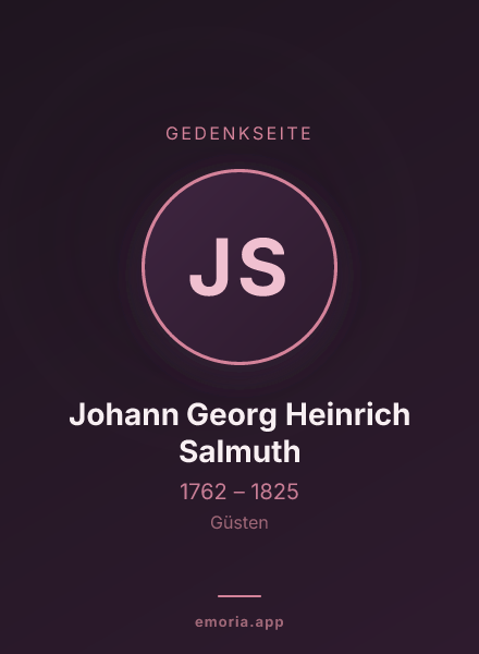 Gedenkportrait von Johann Georg Heinrich Salmuth
