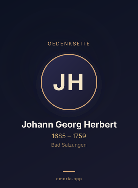 Gedenkportrait von Johann Georg Herbert