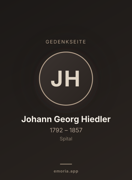 Gedenkportrait von Johann Georg Hiedler