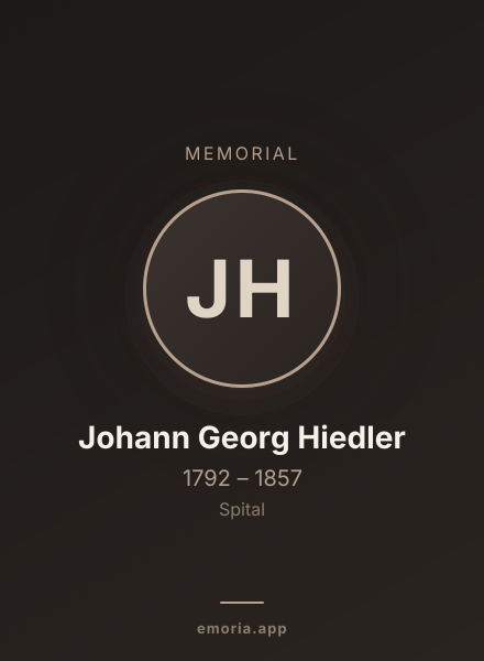 Memorial portrait of Johann Georg Hiedler