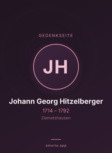 Gedenkportrait von Johann Georg Hitzelberger