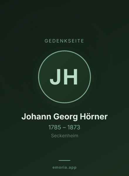 Gedenkportrait von Johann Georg Hörner