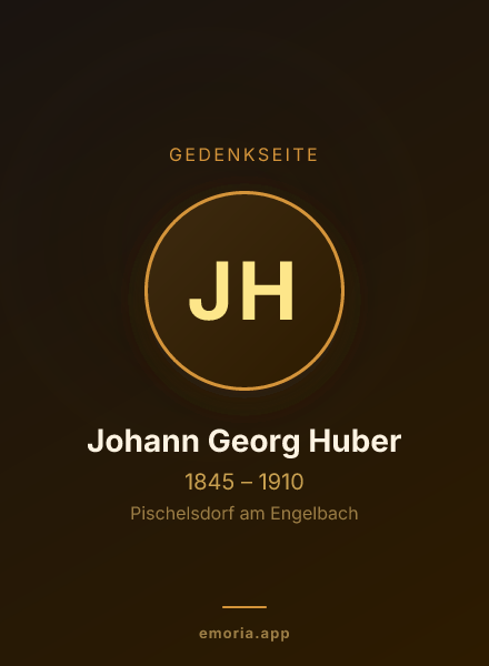 Gedenkportrait von Johann Georg Huber