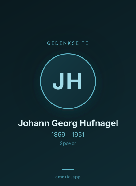Gedenkportrait von Johann Georg Hufnagel
