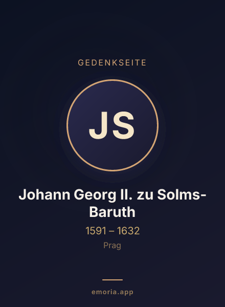 Gedenkportrait von Johann Georg II. zu Solms-Baruth