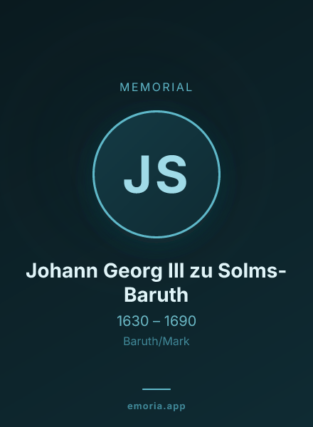 Memorial portrait of Johann Georg III zu Solms-Baruth