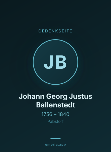 Gedenkportrait von Johann Georg Justus Ballenstedt