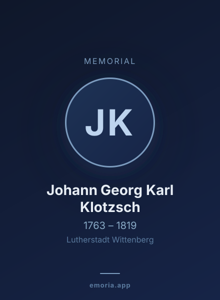 Memorial portrait of Johann Georg Karl Klotzsch