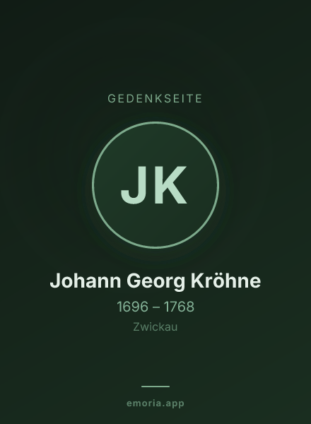 Gedenkportrait von Johann Georg Kröhne