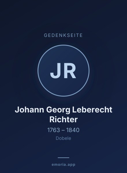 Gedenkportrait von Johann Georg Leberecht Richter