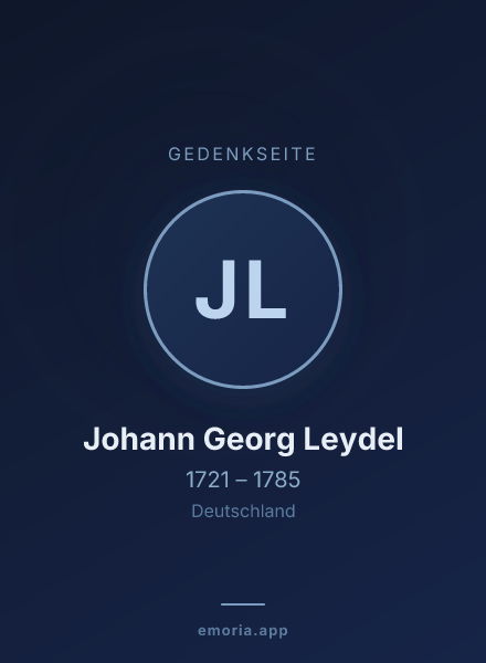 Gedenkportrait von Johann Georg Leydel