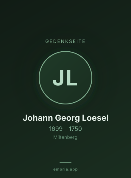 Gedenkportrait von Johann Georg Loesel