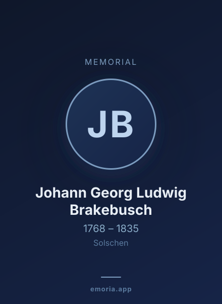 Memorial portrait of Johann Georg Ludwig Brakebusch
