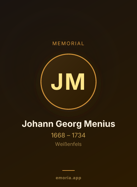 Memorial portrait of Johann Georg Menius