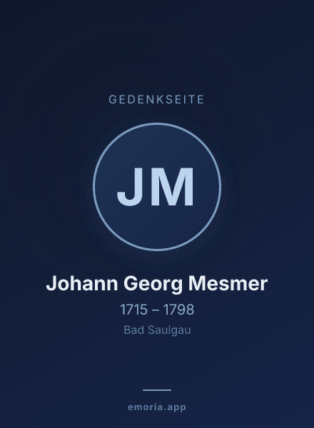 Gedenkportrait von Johann Georg Mesmer