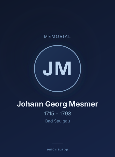 Memorial portrait of Johann Georg Mesmer