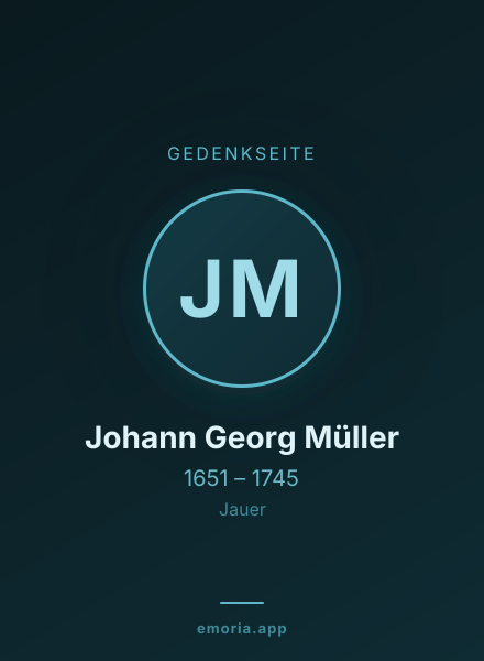 Gedenkportrait von Johann Georg Müller