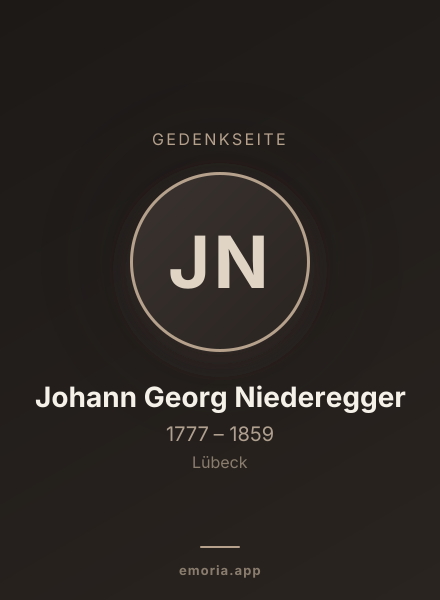 Gedenkportrait von Johann Georg Niederegger