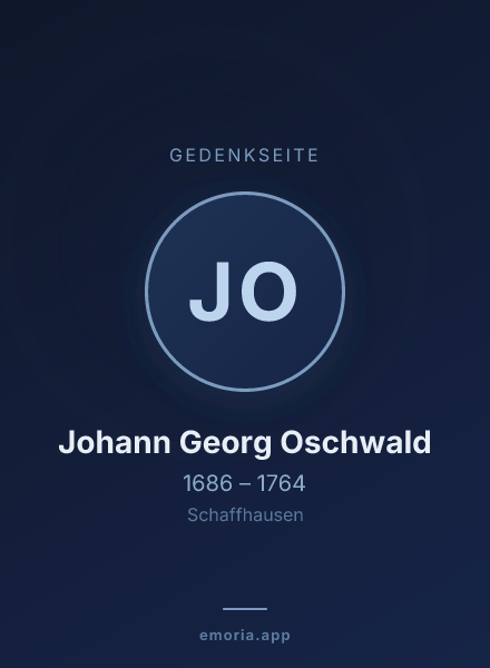 Gedenkportrait von Johann Georg Oschwald