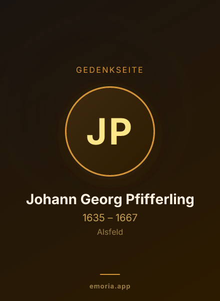 Gedenkportrait von Johann Georg Pfifferling
