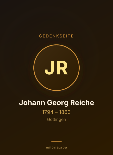 Gedenkportrait von Johann Georg Reiche