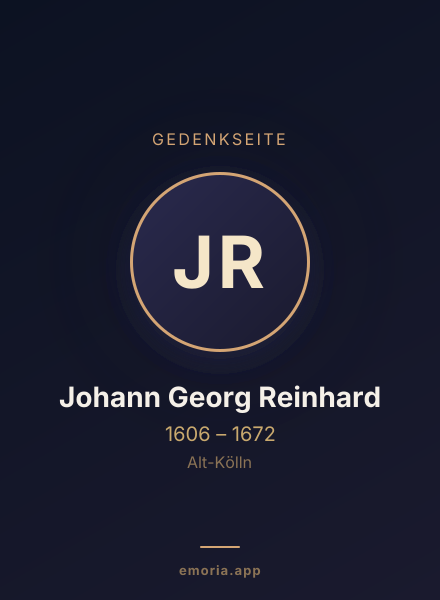 Gedenkportrait von Johann Georg Reinhard