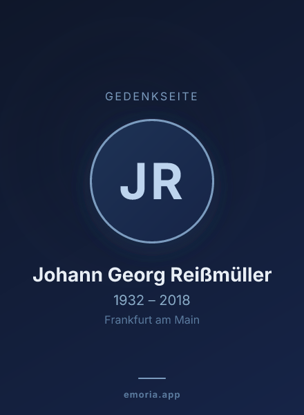 Gedenkportrait von Johann Georg Reißmüller