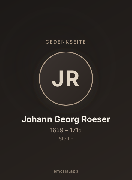 Gedenkportrait von Johann Georg Roeser