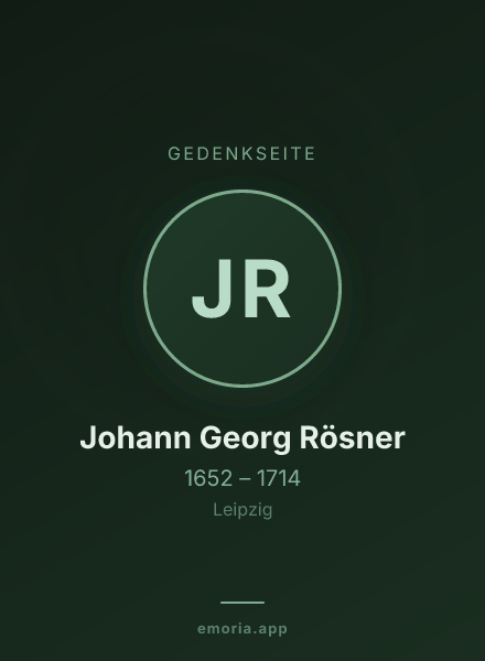 Gedenkportrait von Johann Georg Rösner